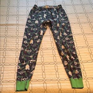 Hanna Anderson Fun Patterned Pajama Pants with Green Cuffs